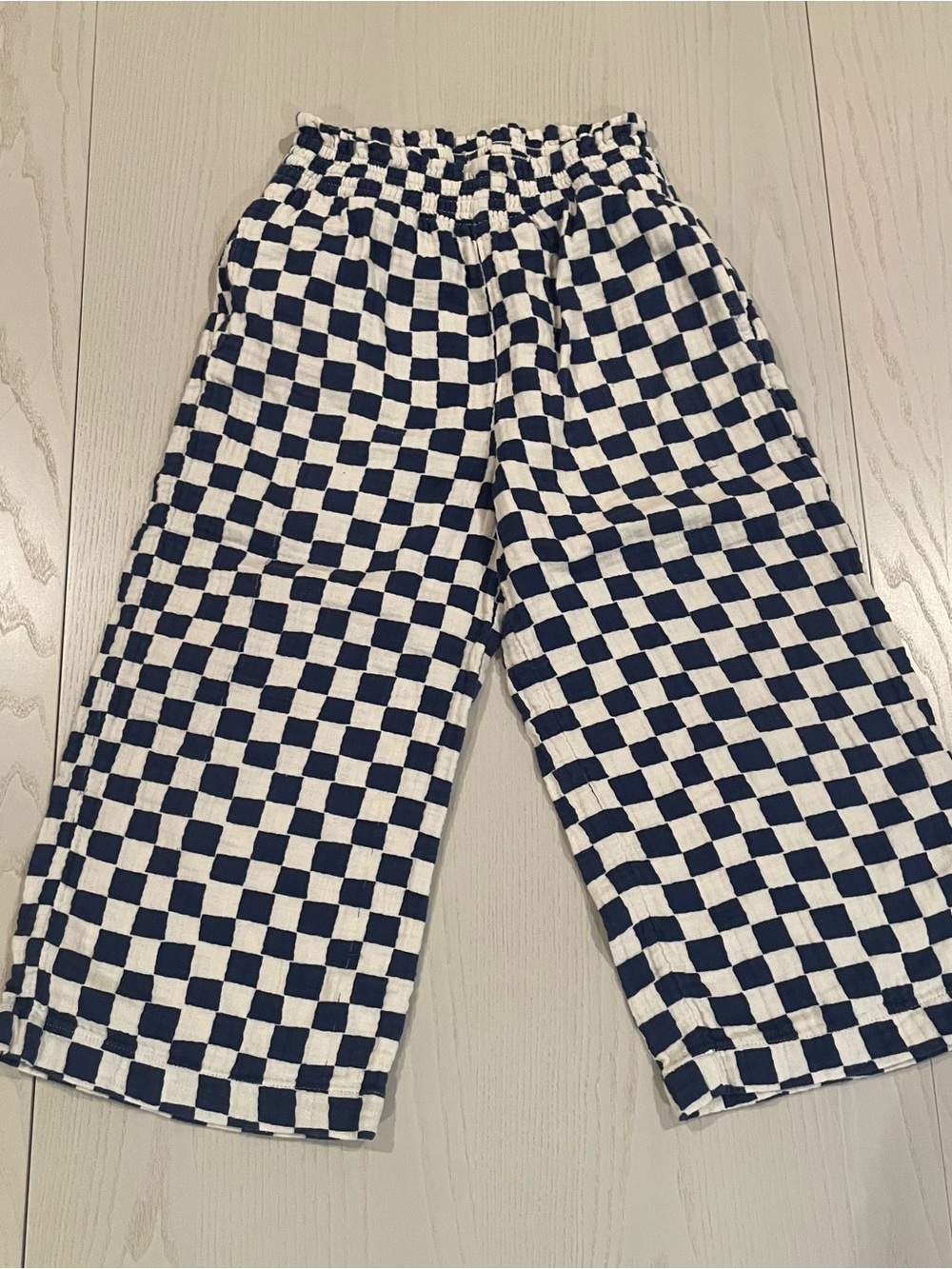 Hanna Andersson Muslin Wide Leg Pants Navy/Ivory - Size 8 130